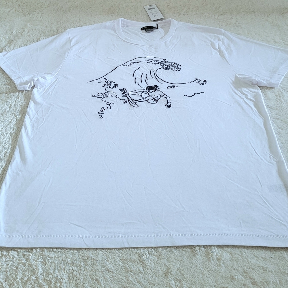 French🇫🇷 Connection "USA🇺🇲 Surfer"🏄♂️ Embroidered🪡 Tee👕 - NWT - Picture 12 of 14